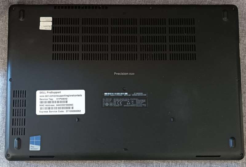 Dell Precision 3520, Nvidia Quadro M620 GPU, Intel i7-7700HQ@2.8GHz, 16GB RAM, 256GB m.2 SSD