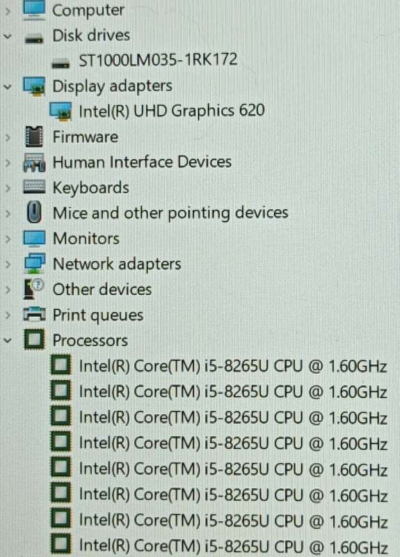 Dell Vostro 5581, 8th Gen Intel i5-8265U@1.6GHz,8GB RAM, 1 TB HDD, 15.6` FHD Display, Widows 10 Pro