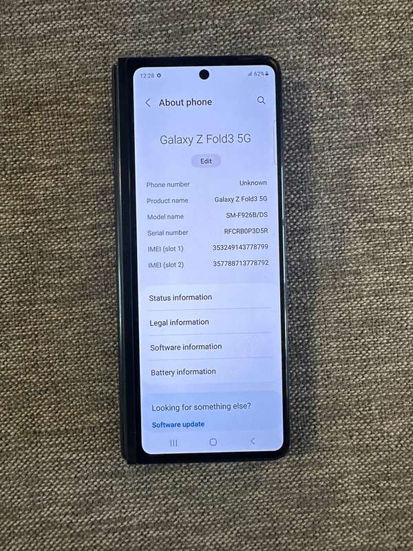 SAMSUNG Z FOLD 3 5G 12GB RAM 256GB MEMORY DUAL SIM