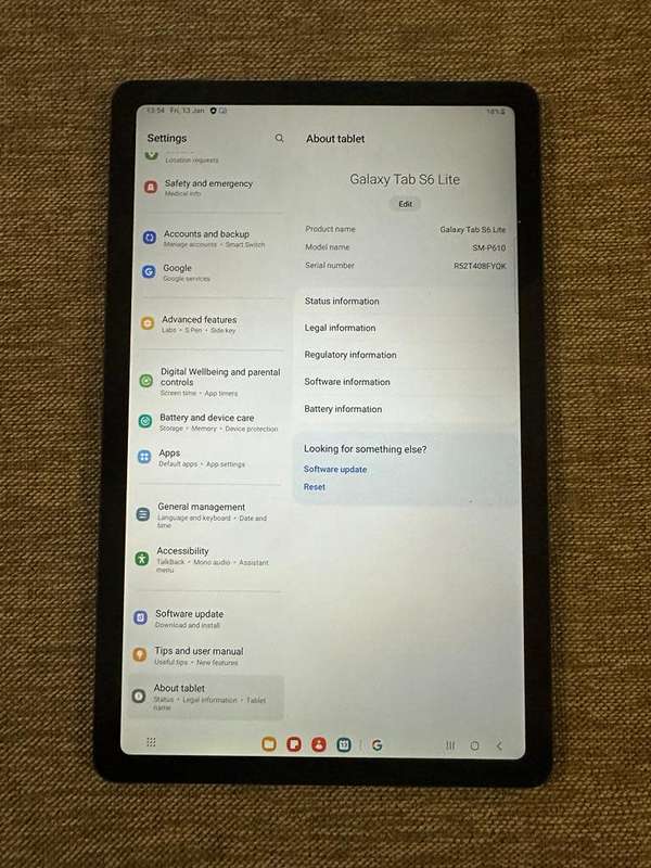 Samsung Tab S6 Lite  (10.4 Inch)(Wifi (64GB) SM-P613 MINT  WITH S PEN