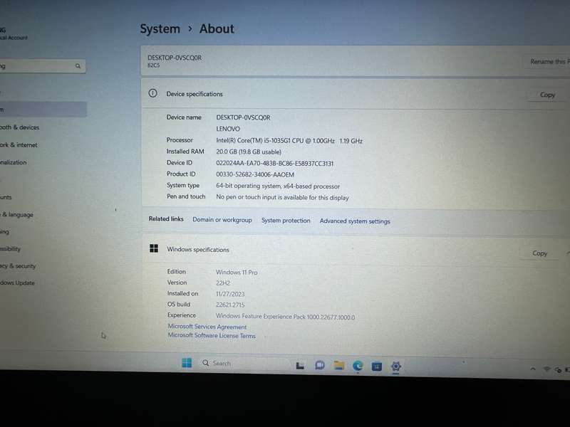 LENOVO V15-IIL CORE I5 10TH GEN 20GB RAM 512GBSSD HDR DISPLAY