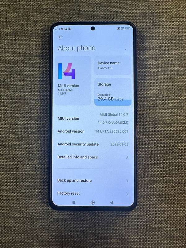 Xiaomi 12T 8GB Ram 128GB 5G Dual Sim - Black Mint Condition