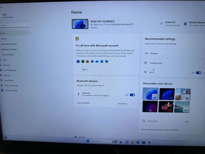HP Zbook Fury 17 G8 Mobile Workstation   Core i7-11800H / 17.3 FHD / 16GB RAM / 1TB SSD  LTE