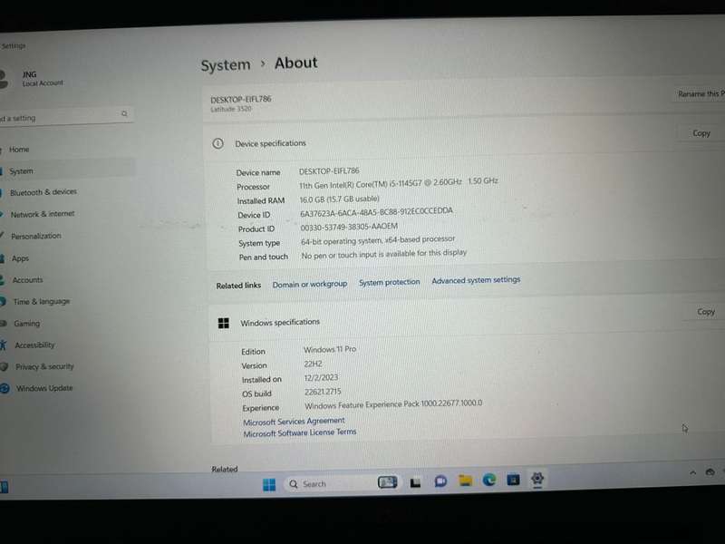 Dell Latitude 3520 : Intel Core i5 1135G7 | 16GB DDR4 Memory | 512GB SSD 11th GEN Dell Warranty
