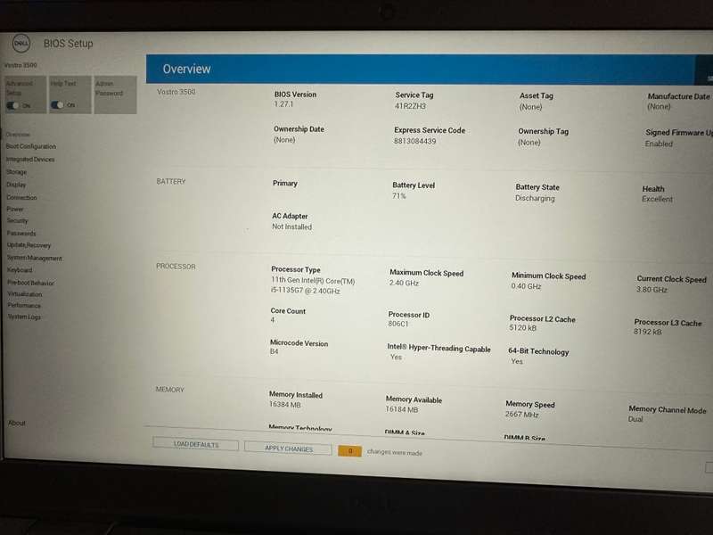 Dell Vostro 3500, 11th Gen i5-1135G7@2.4GHz, 16GB RAM, 256GB NVMe SSD, 15` FHD Display Dell Warranty