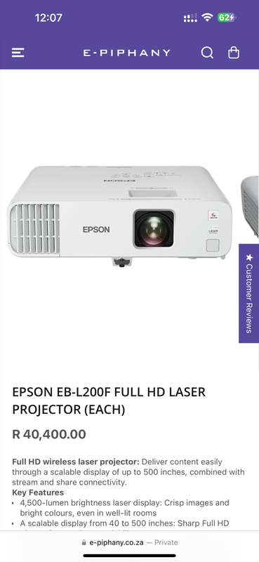 EPSON EB-L200F FULL HD LASER PROJECTOR NEW