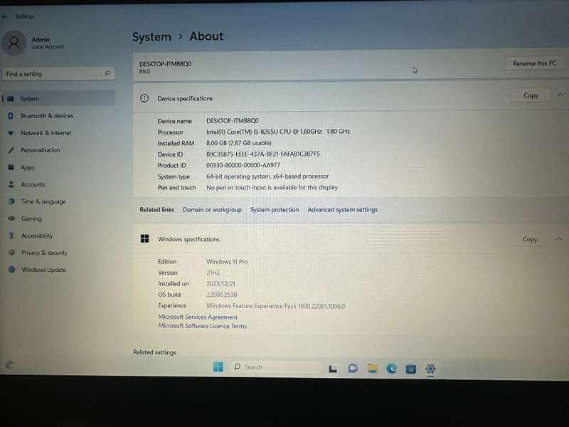 Lenovo IdeaPad L340-151WL TYPE 81LG CORE I5 8TH GEN 8GB RAM 1TBHDD