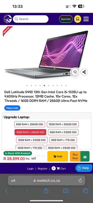 Dell Latitude 5440 | 13th Gen Core i5, 16GB Ram, 256GB SSD | FHD