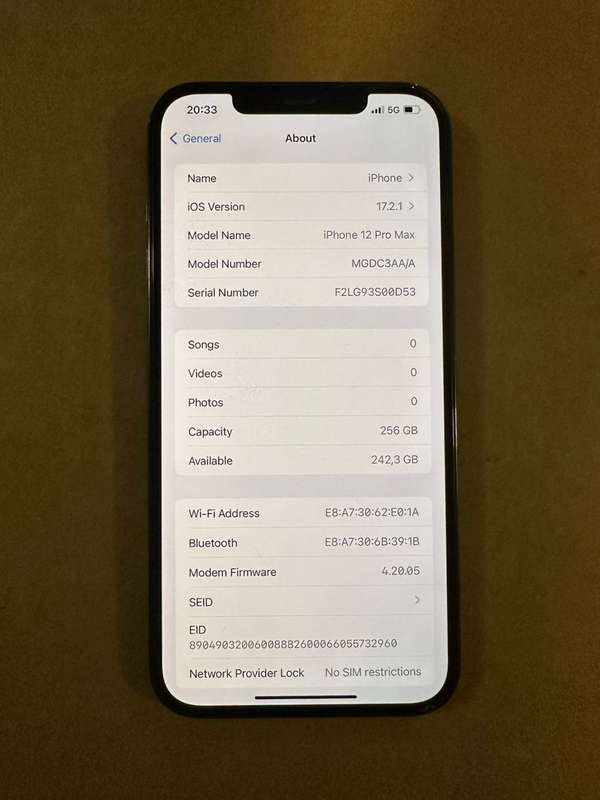 Apple iPhone 12 Pro Max  256GB,  Mint  condition 85% batt health