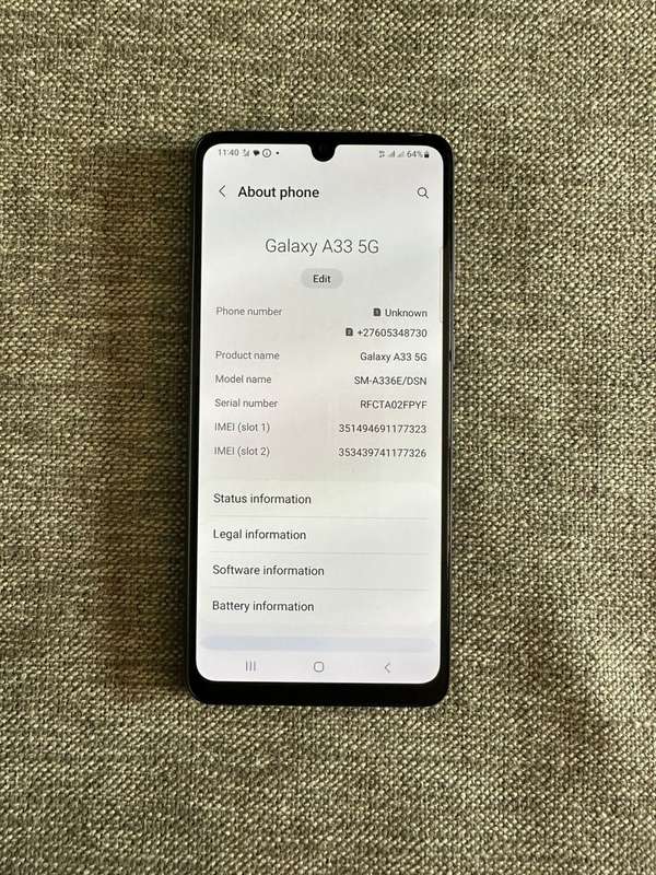 SAMSUNG A33 5G DUAL  SIM MINT CONDITION