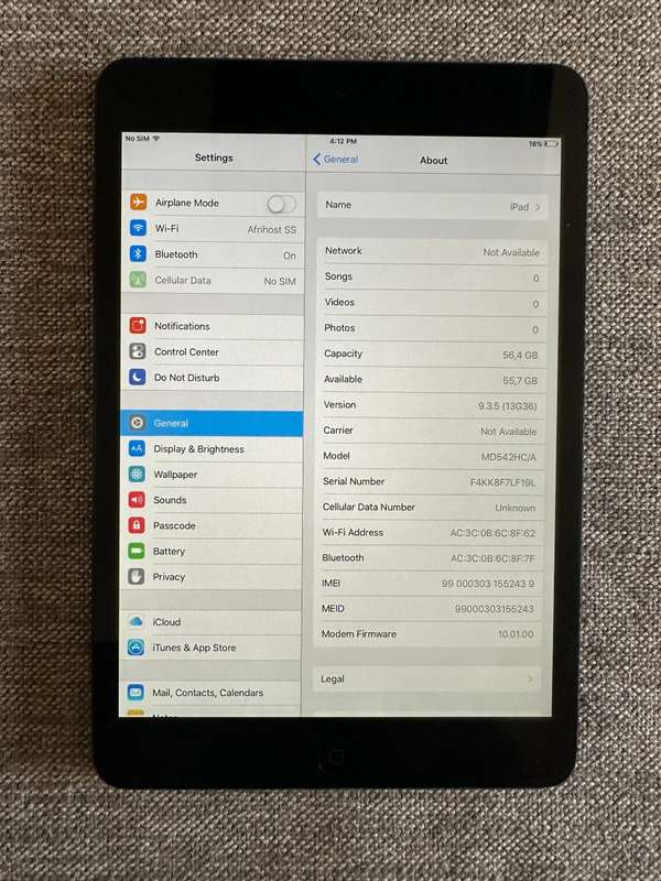 IPAD MINI  A1455 WIFI AND LTE 64GB
