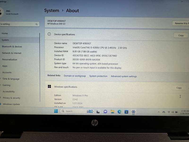 HP EliteBook 840 G3, Intel i5-6600U@2.4GHz, 8GB RAM, 256GB m.2 SSD, 14 FHD Display LTE