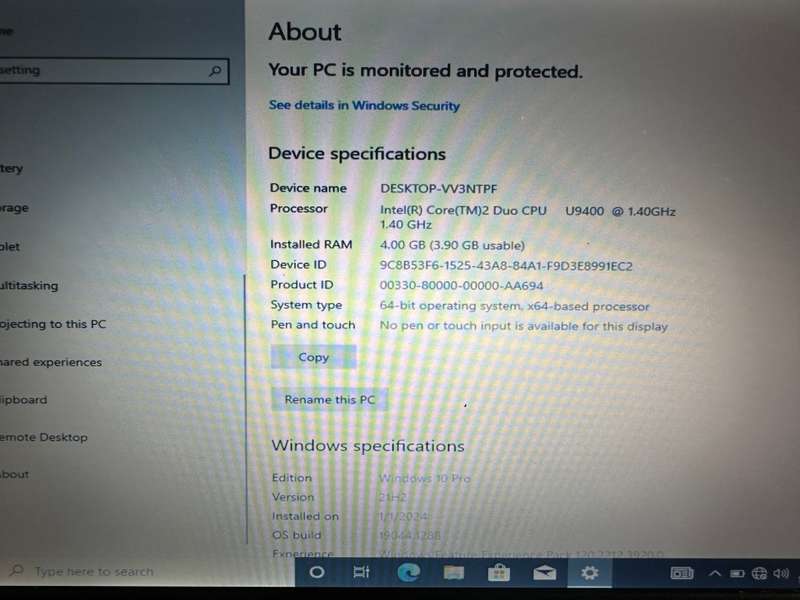 LENOVO THINKPAD X301 INTEL CORE 2 DUO 4GB RAM 128GBSSD
