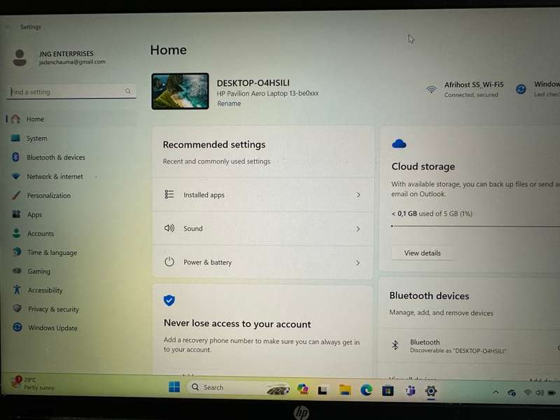 HP PAVILLION AERO 13-Be0xxx Amd Ryzen 7 5800U Radeon Graphics 16gb Ram 512GBSSD