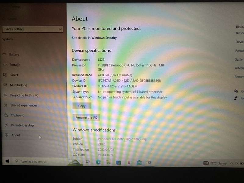 ASUS VIVOBOOK X540NA-GQ254T INTEL CELERON 4GB RAM 500GB HDD