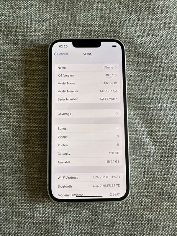 I PHONE 13 128 GB 100% BATT HEALTH