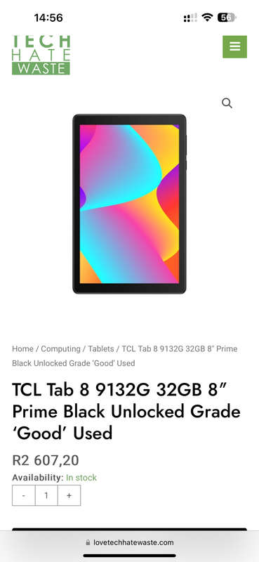 TCL Tab 8 9132G 32GB 8 Prime Black Mint As New