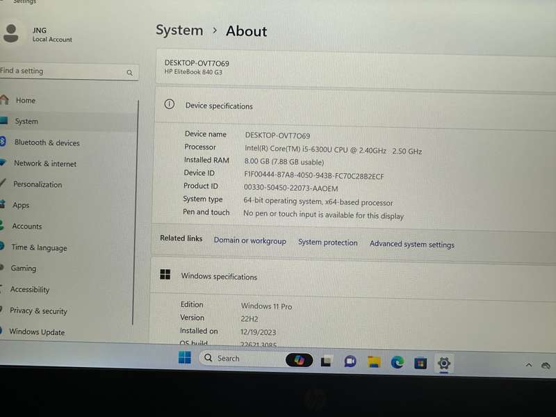 HP EliteBook 840 G3, Intel i5-6600U@2.4GHz, 8GB RAM, 256GB m.2 SSD, 14 FHD Display LTE
