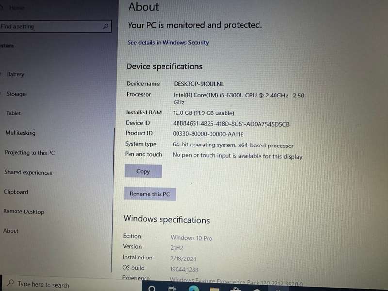 ACER ASPIRE CORE I5 6TH GEN 12GB RAM 240GBSSD