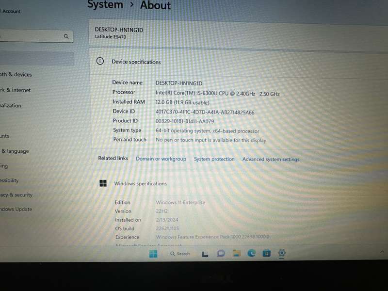 Dell Latitude E5470,  6th Gen i5-6300U@2.4GHz, 12GB RAM, 256GB SSD, 14`