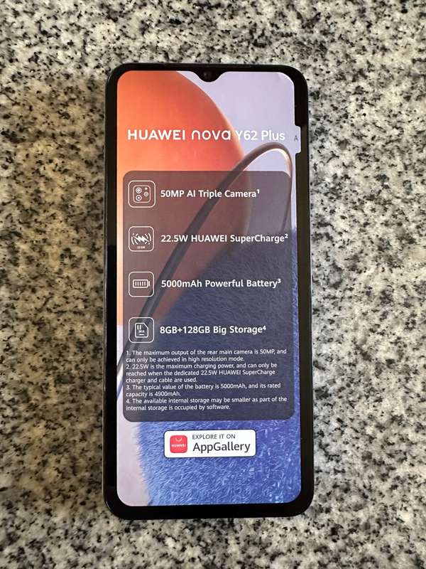 HUAWEI NOVA Y62 PLUS 8GB RAM 128GB MEMORY NEW