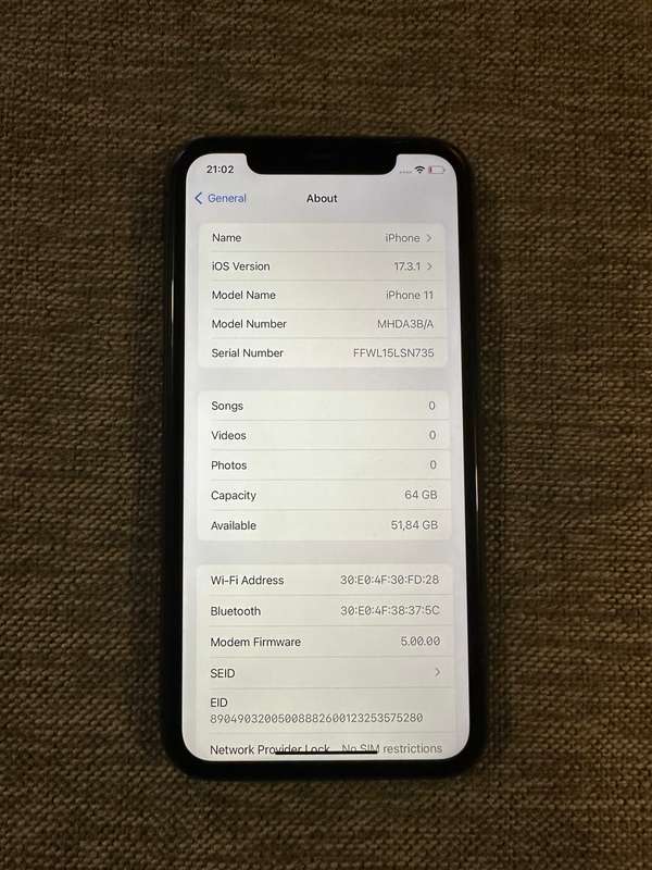 I PHONE 11 64GB 96% BATT HEALTH