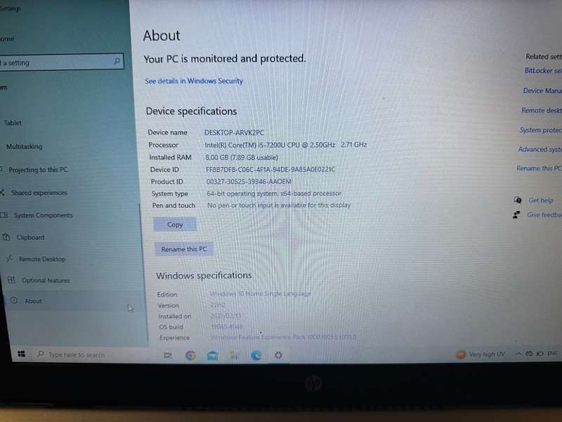 Pavilion 15 15-cc501ni i5-7200U 8GB Ram 24ogb Ssd 15.6` Nvidia Geforce 940MX New Battery
