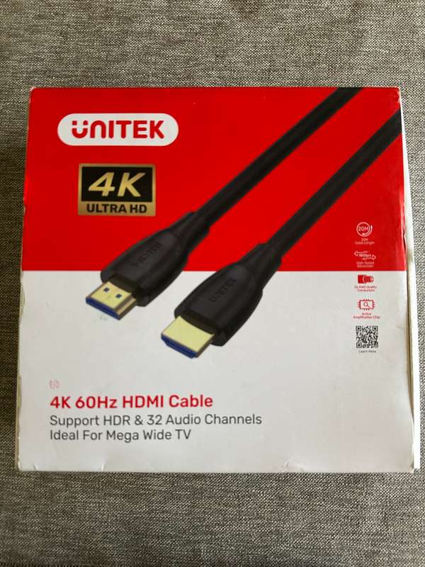 Unitek 4K 60Hz HDMI 2.0 High Speed Cable 20M New  Sealed