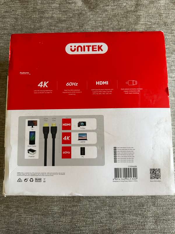 Unitek 4K 60Hz HDMI 2.0 High Speed Cable 20M New  Sealed