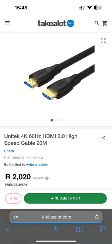 Unitek 4K 60Hz HDMI 2.0 High Speed Cable 20M New  Sealed