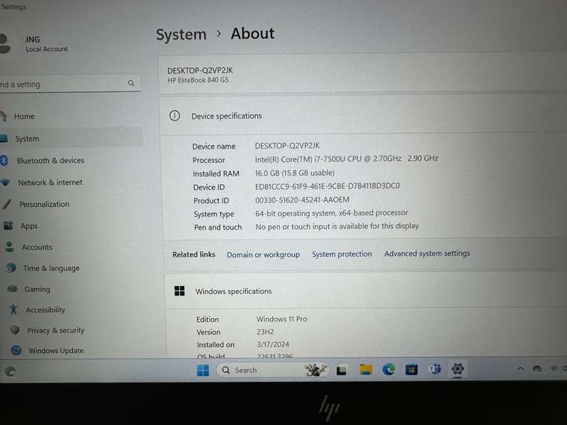 **BARGAIN BUY** HP ELITEBOOK 840 CORE i7, 16GB RAM, 256SSD, FHD, LTE -WORTH R15k -GRAB IT@R5499!!!!!