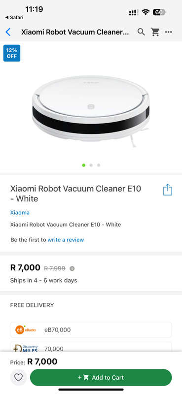 Xiaomi Robot Vacuum Cleaner E10 New