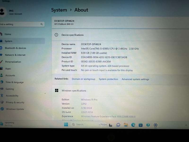 HP EliteBook 840 G3, Intel i5-6600U@2.4GHz, 8GB RAM, 256GB m.2 SSD, 14 FHD Display LTE