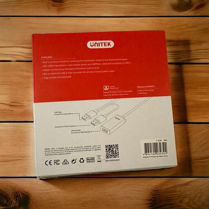 Unitek 10M Usb2.0 Active Extension Cable New