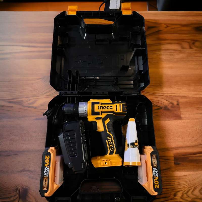 Ingco Cidli200215 Cordless 20V Battery Drill with 2 Batteries in Case New