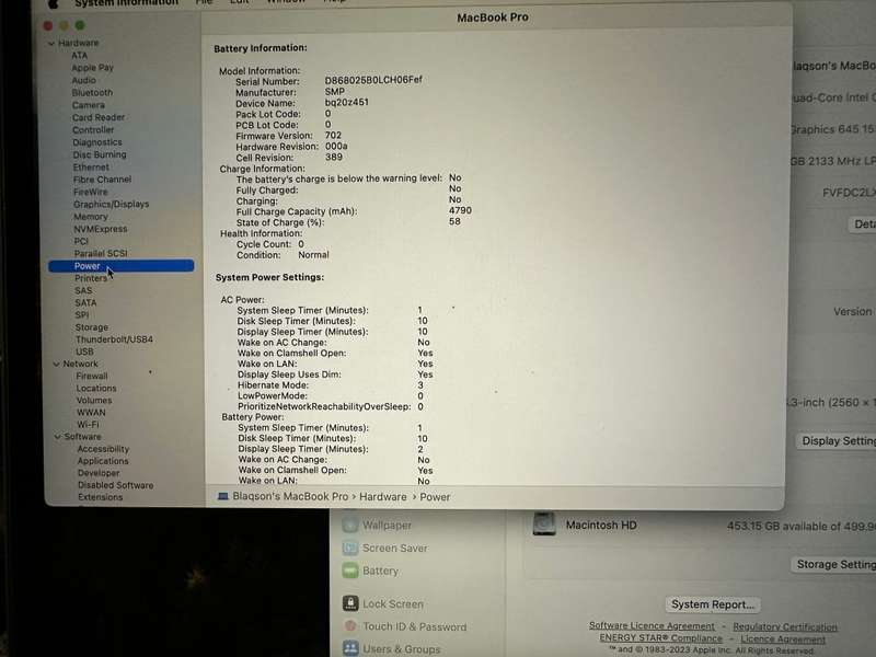 Macbook Pro Core i5 Space 13 inch  Bar 2020 8GB Ram 512gb Ssd New  Battery