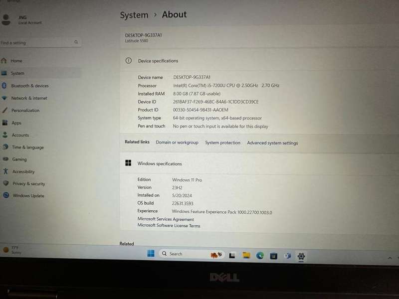 Dell Latitude 5580 i5 7th gen.