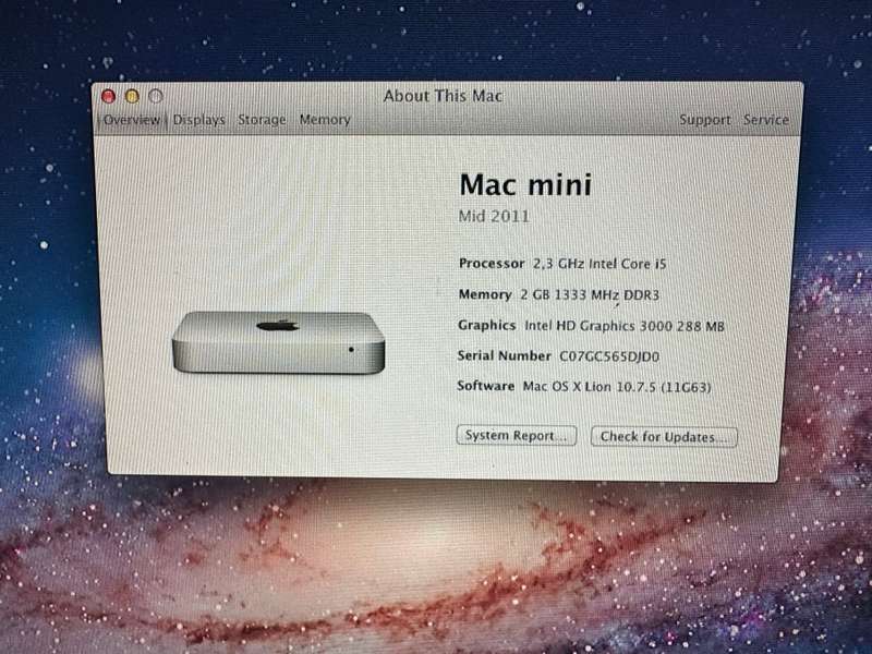 MAC MINI 2011 CORE I5 2GB RAM 500GBHDD