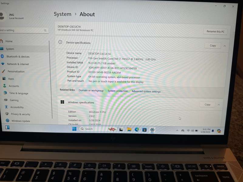 HP 840 G8 CORE I7 11TH GEN 16GB RAM 256GB SSD LTE FHD DISPLAY HP WARRANTY INTEL IRIS XE GRAPHICS