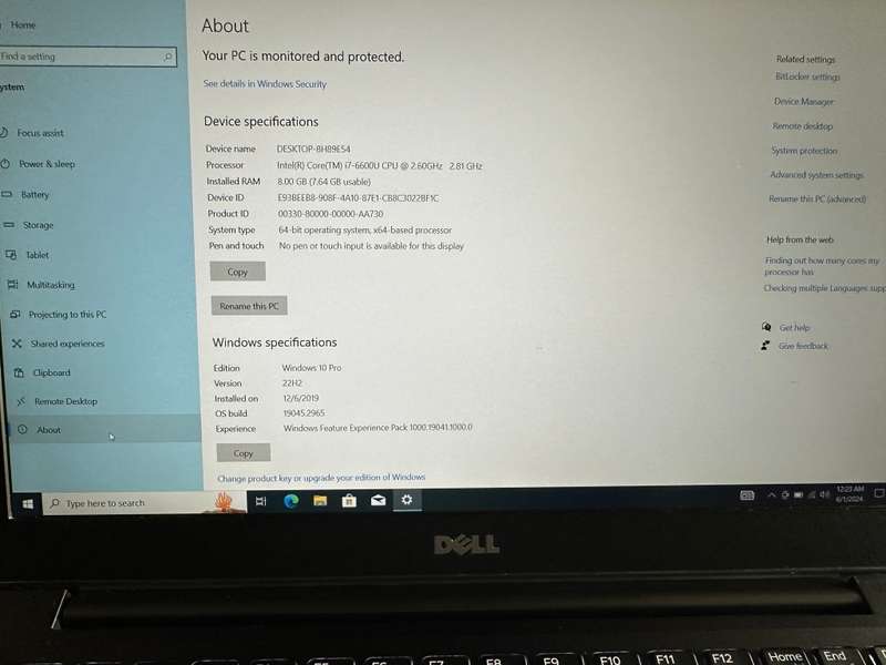 Dell Latitude 7280, 12.5` FHD  Display LTE , i7-6600U@2.6GHz, 8GB RAM, 256GB m.2 SSD New Battery