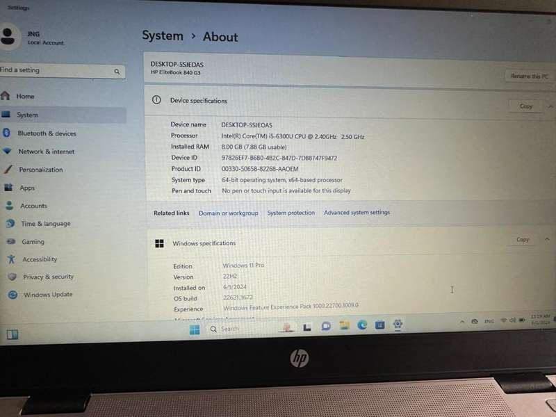 HP EliteBook 840 G3, Intel i5-6600U@2.4GHz, 8GB RAM, 256GB m.2 SSD, 14 FHD Display LTE