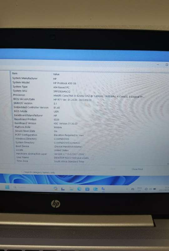 HP ProBook 430 G6,8th Gen Intel i5-8265U@1.6GHz, 8GB RAM, 240GB SSD,14