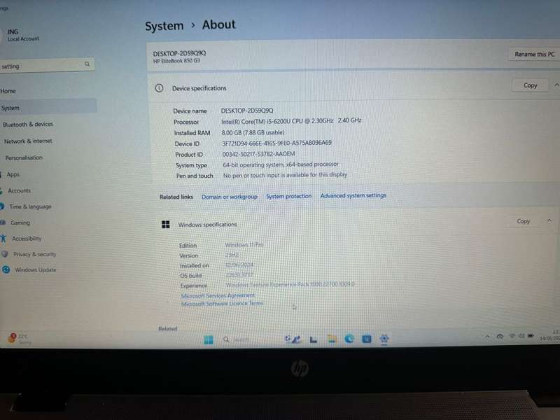 HP EliteBook 850 G3, Intel i5-6200U@2.3GHz, 8GB RAM, 256GB m.2 SSD, 15.6` FHD Display LTE New Batter