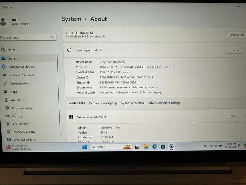 HP 840 G8 CORE I5  11TH GEN 16GB RAM 256GB SSD LTE FHD DISPLAY HP WARRANTY INTEL IRIS XE GRAPHICS