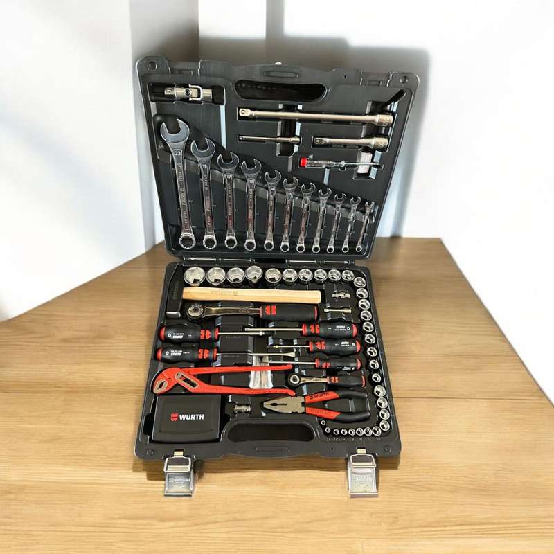 Wurth Universeller Werkzeugsatz tool case, 93 piece tools in black plastic case New