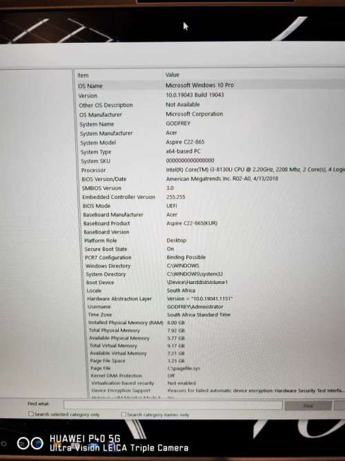 ACER ASPIRE C22-865 series