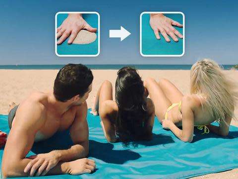 SAND-FREE BEACH MAT BLUE