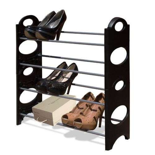 Shoe Rack - 4 Tier Black