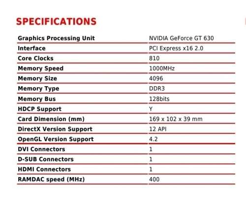 ddr3 4gb msi graphics card n630 n630gt-md4