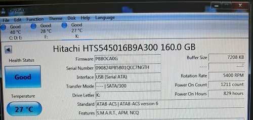 (160GB) laptop hard drive 2.5 ` Sata as new